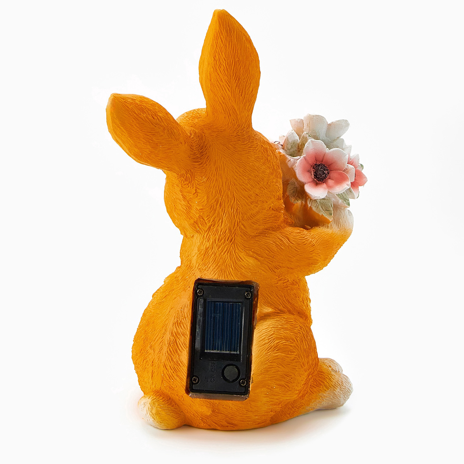 Садовая фигура с подсветкой "Зайка с букетом" 17х11х22см  10824126