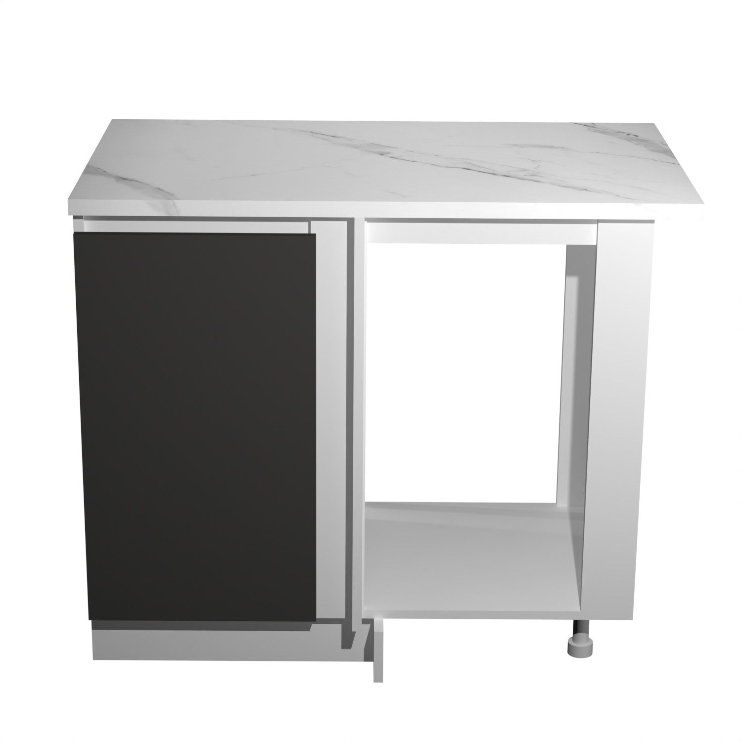 Шкаф напольный угловой 1000х850х600 мм BROZEX-WOOD Camellia, правый, с дверцей, серый / графит