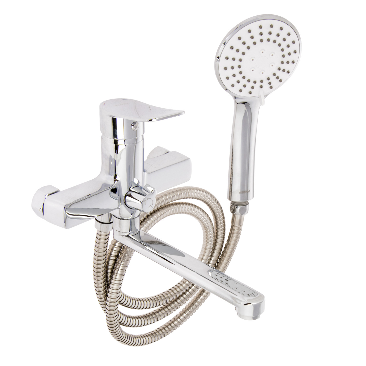 Смеситель для ванны Demi Milardo DEMSB02M02, длинный излив, однорычажный, с лейкой