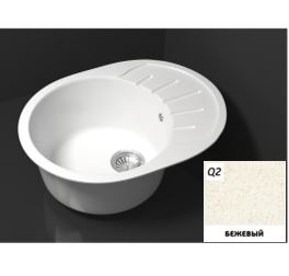 Мойка из искусственного камня глянцевая Тейлор Z10Q2 (575х440х215) (беж) Granit BERGG*1 Мойка из искусственного камня глянцевая Тейлор Z10Q2 (575х440х215) (беж) Granit BERGG*1