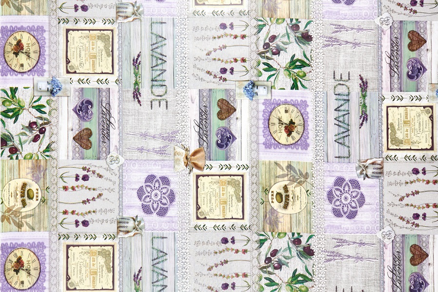 Клеёнка на нетканой основе "Carnelia" "Лаванда" шир.1,4м CL-2150 *20