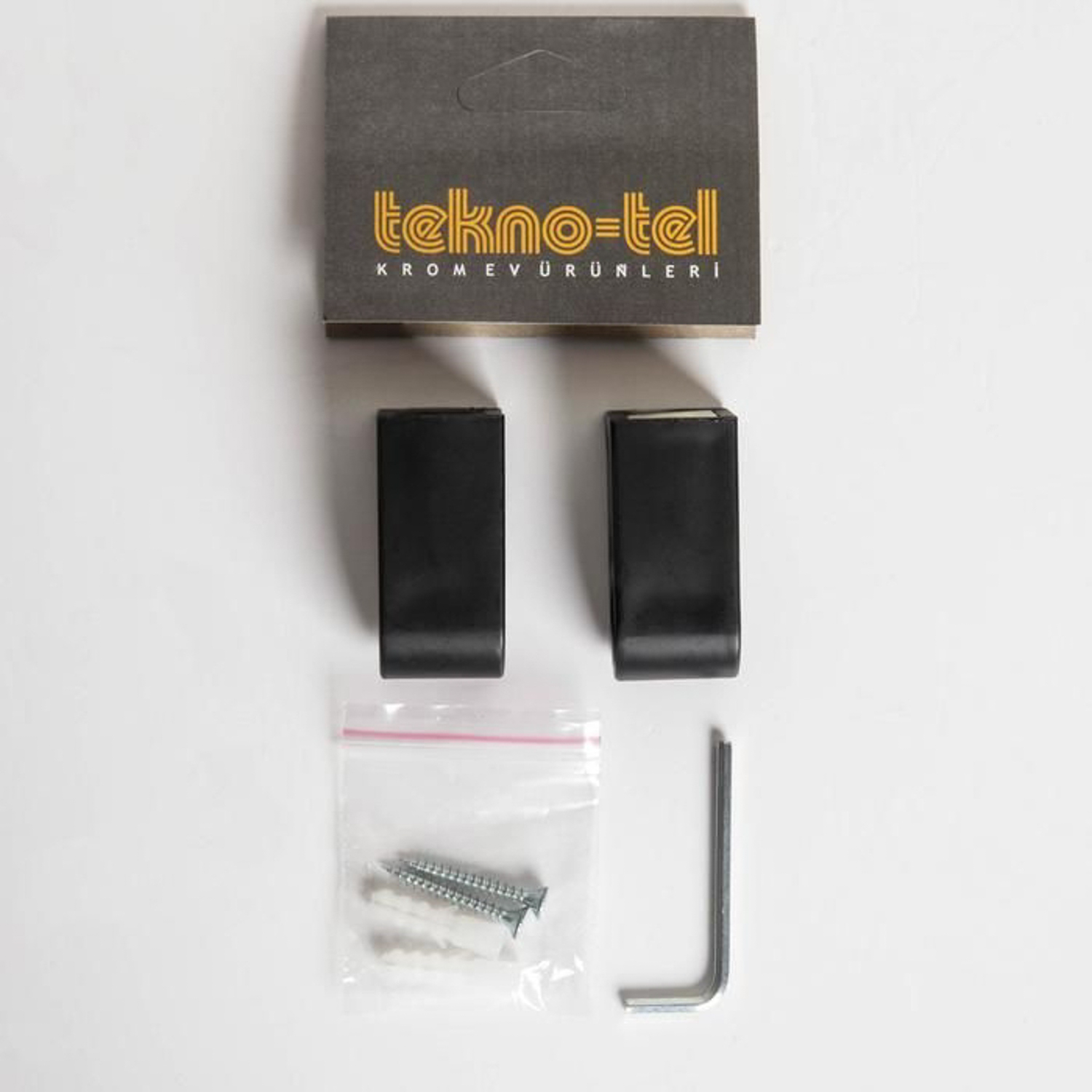 яяяРейлинг Tekno-tel Re'Black, 60 см, d=1,4см, с комплектом для монтажа, цвет чёрный 5403408