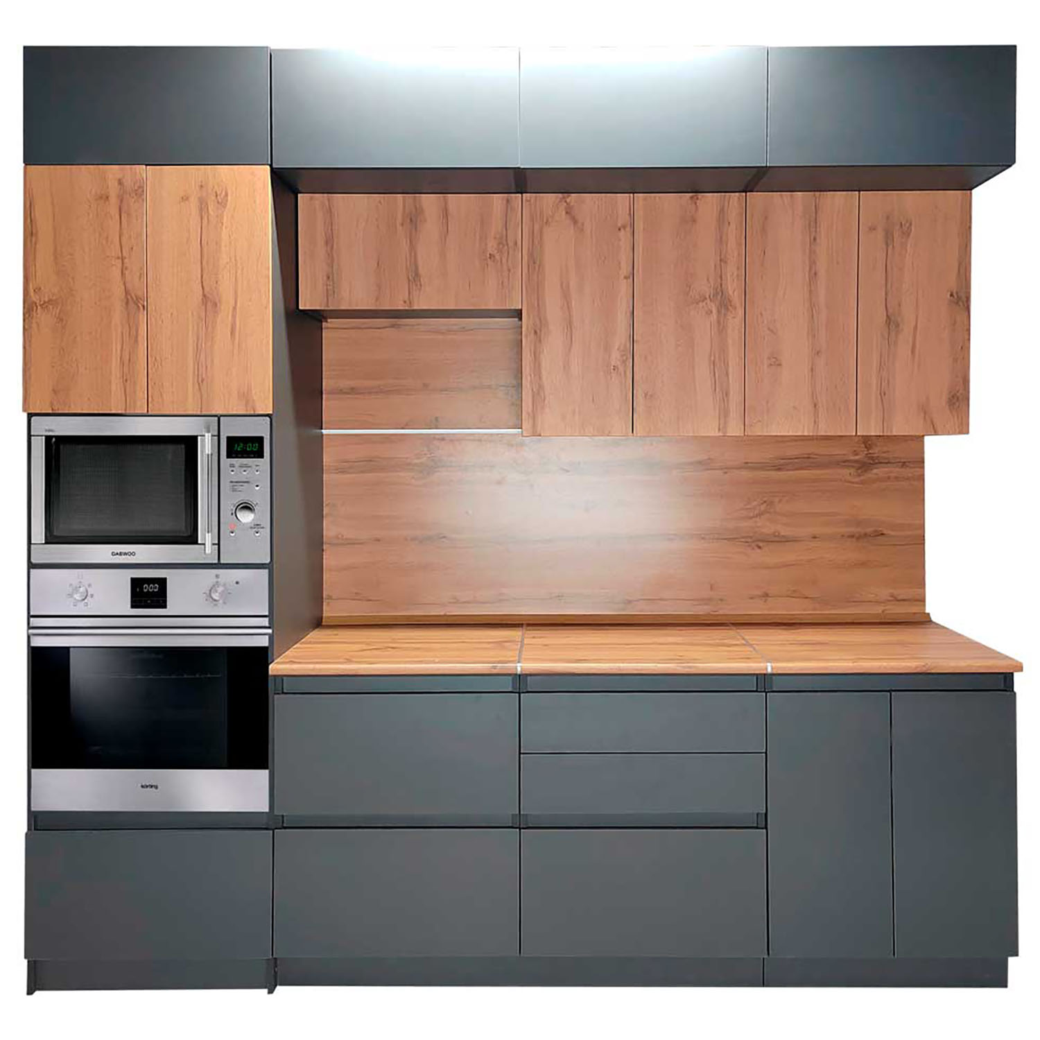 Шкаф навесной 300х300х550 мм BROZEX-WOOD Next, 3 ярус, графит