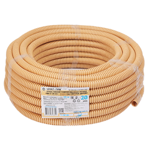 Труба ПВХ гофро с зонд. d20мм(25м) Светлое дерево *1 Труба ПВХ гофро с зонд. d20мм(25м) Светлое дерево *1