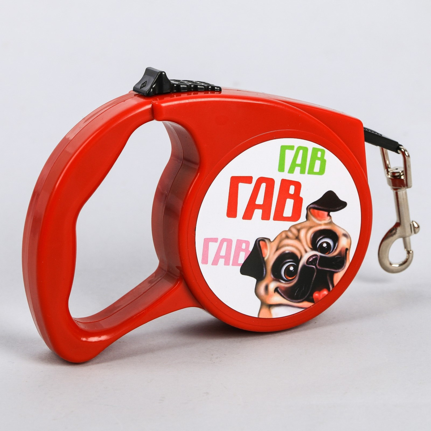 Рулетка "Гав гав", 3 м, вес животного до 12 кг, красная  4077212