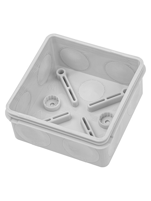 Коробка распаячная 8 вх. ОП 80х80х40мм 2-х комп.серая IP66 TDM SQ1401-2512 инд. штр-код *10/120