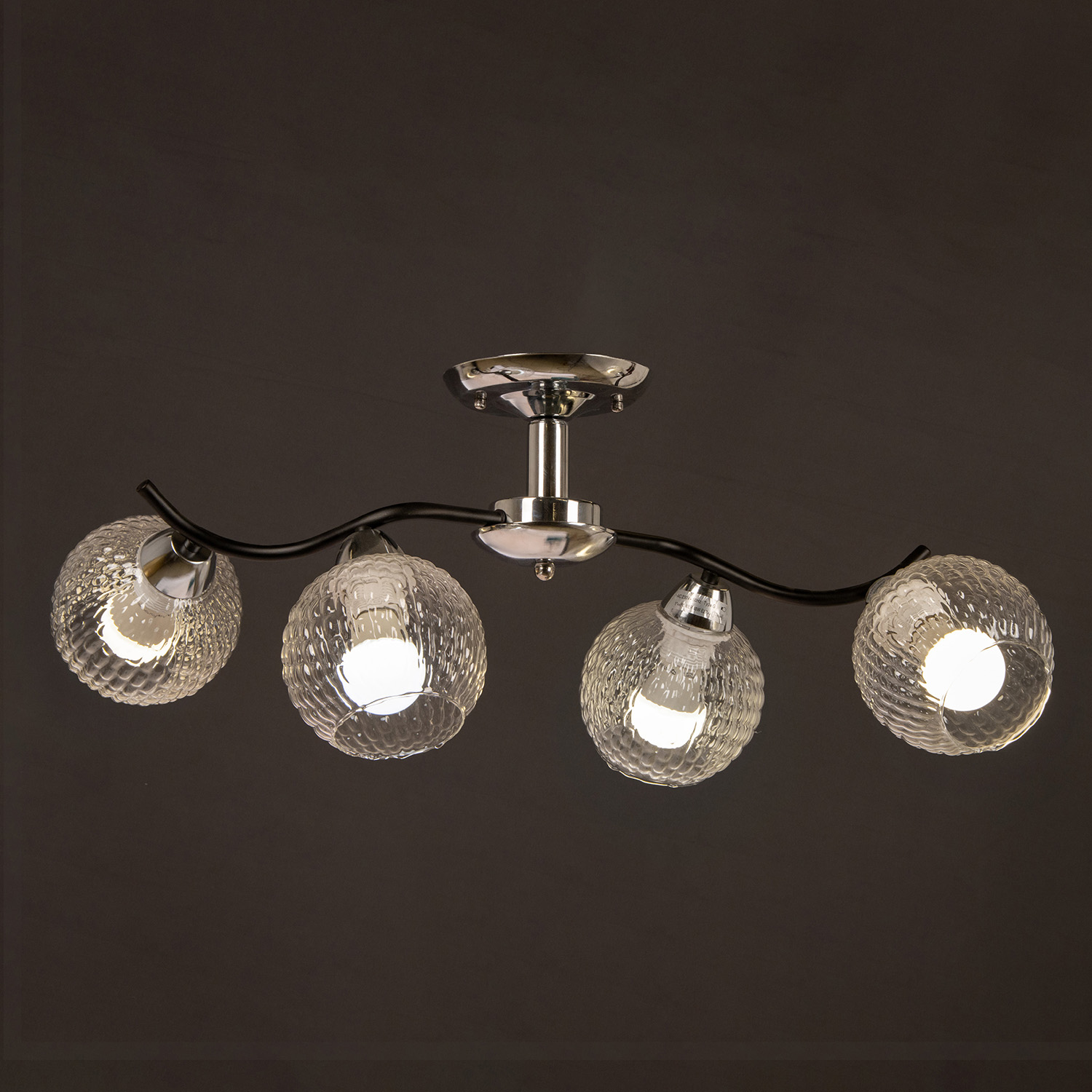 Люстра 07624-0.3-04 CR+BK Е27 60Вт S=24м2  *1/4