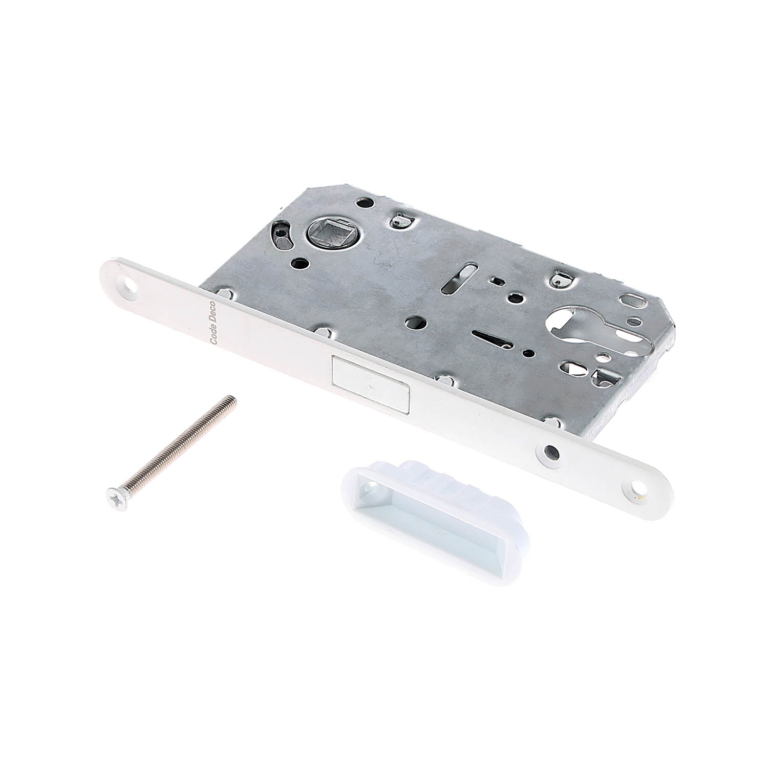 Защелка врезная п/ручку и цил.мех. БЕЛЫЙ матовый МАГНИТНАЯ 5300-MC-WМ Code Deco*1/40