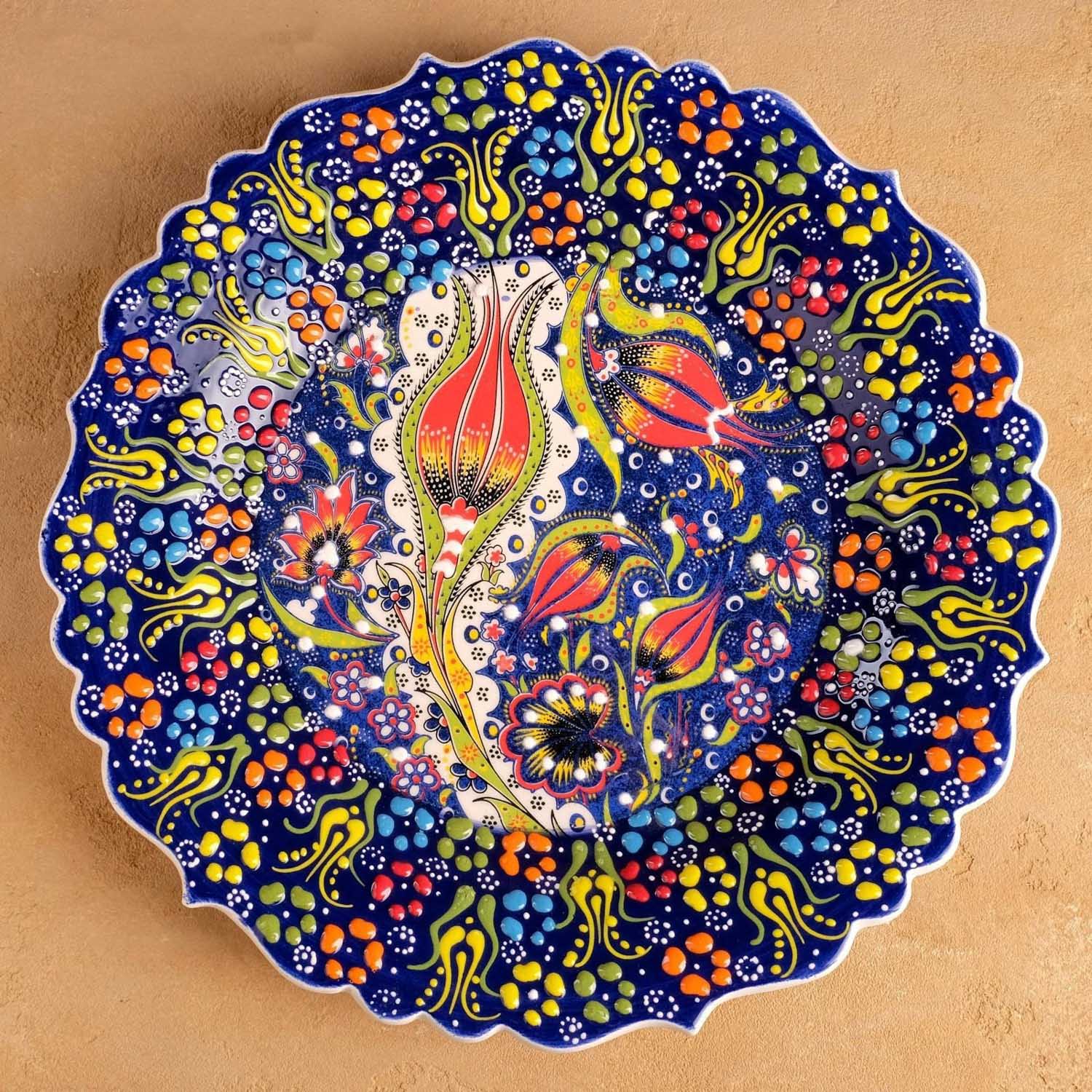 яяяТарелка плоская 30см "Рельеф особый" синяя 5204347