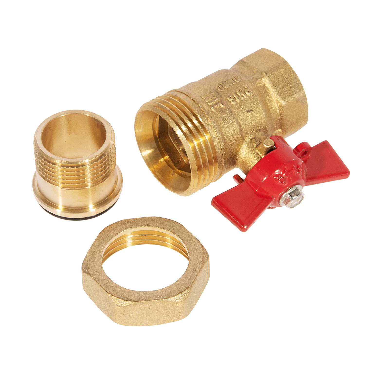 Кран шаровый 3/4" (Ø20) М/П бабочка с американкой STI 11Б27п1 (9595) *1/80