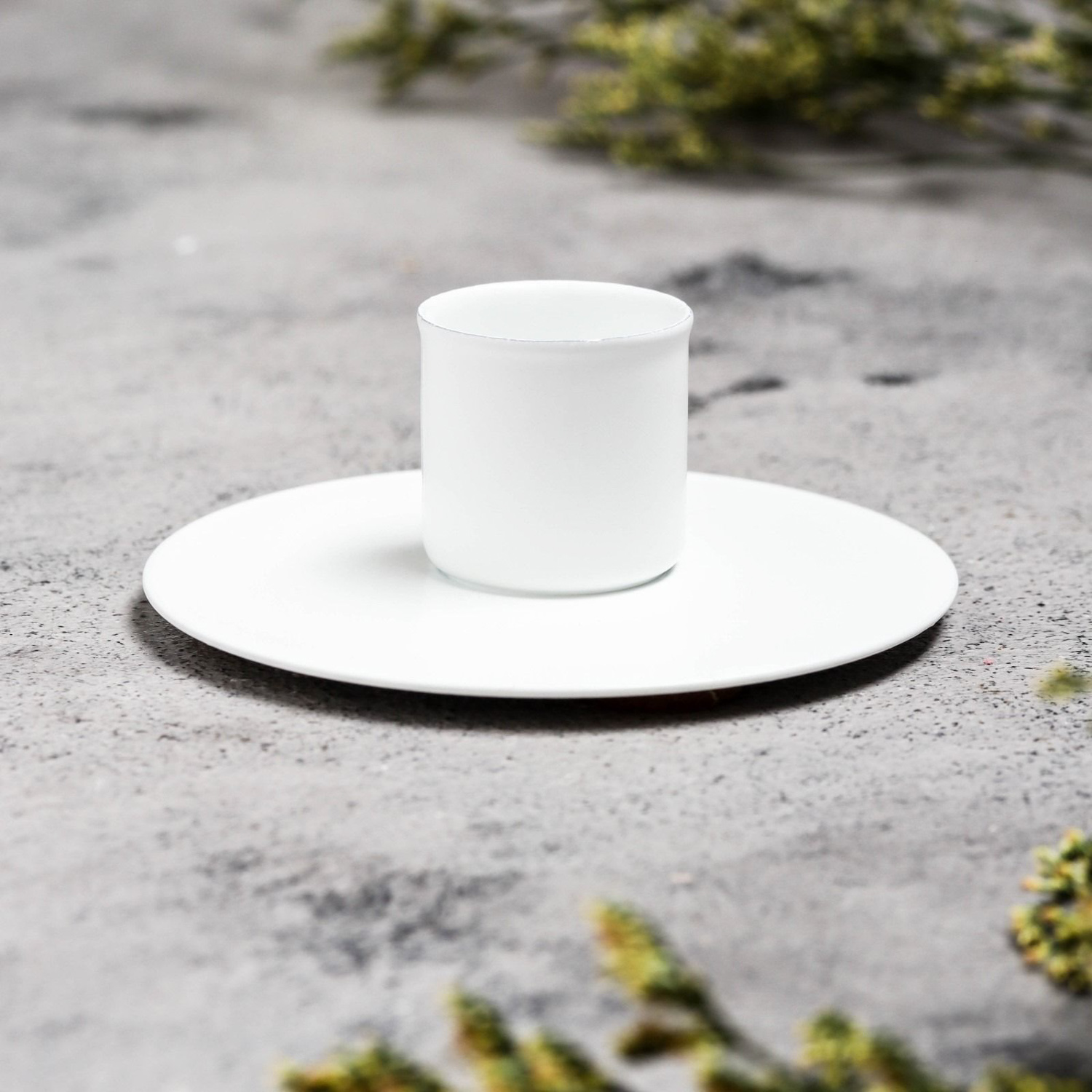 Подсвечник металл на 1 свечу "Круг", 3х7 см, белый 1595956