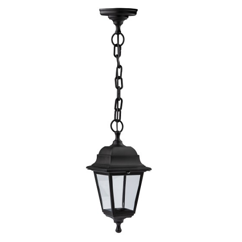 Светильник садово-парковый НСУ "Адель" Е27 четырехгранный подвесной черный ЭРА Б0048105 *1/8