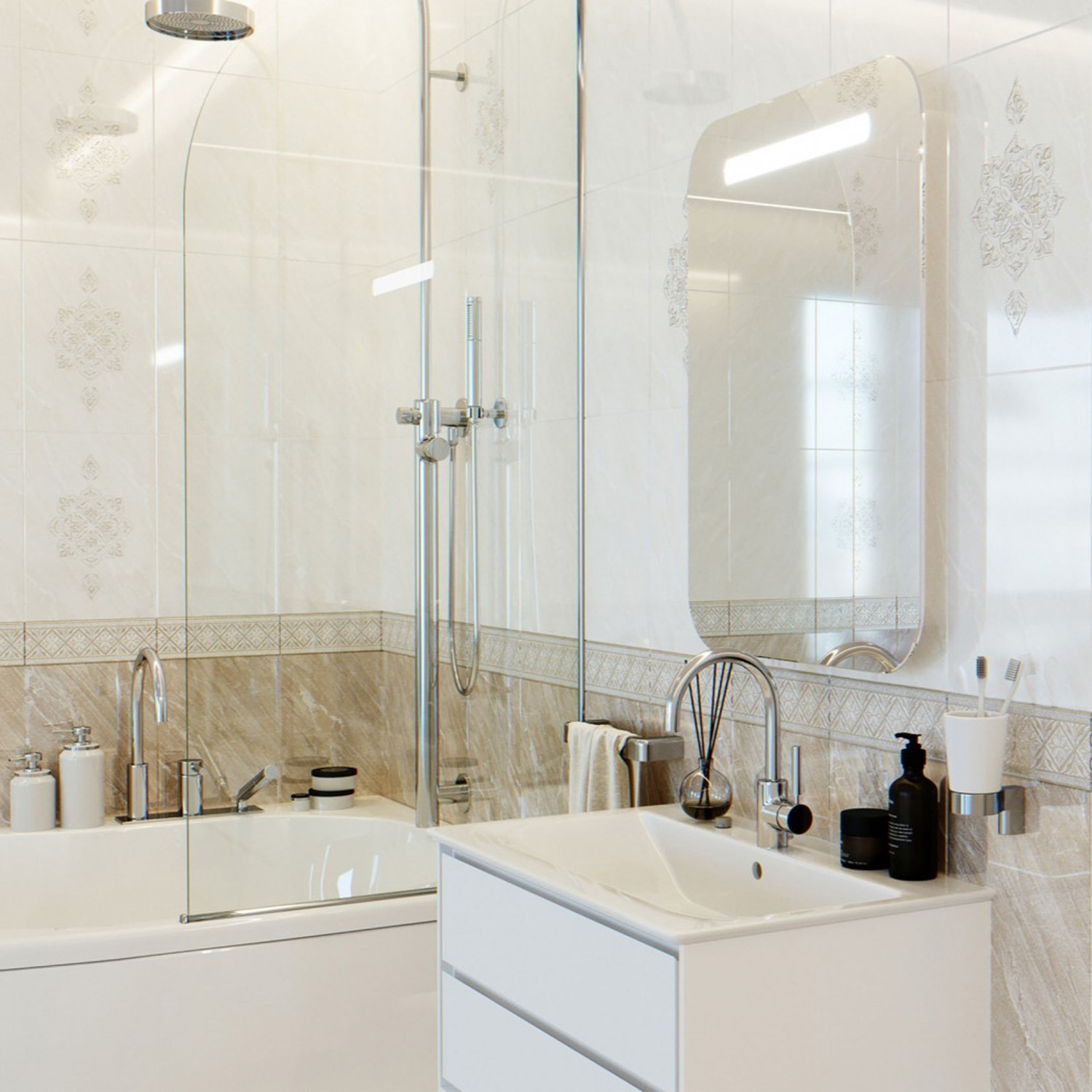 Плитка декоративная Global Tile Gestia, 40х27 мм, бежевый