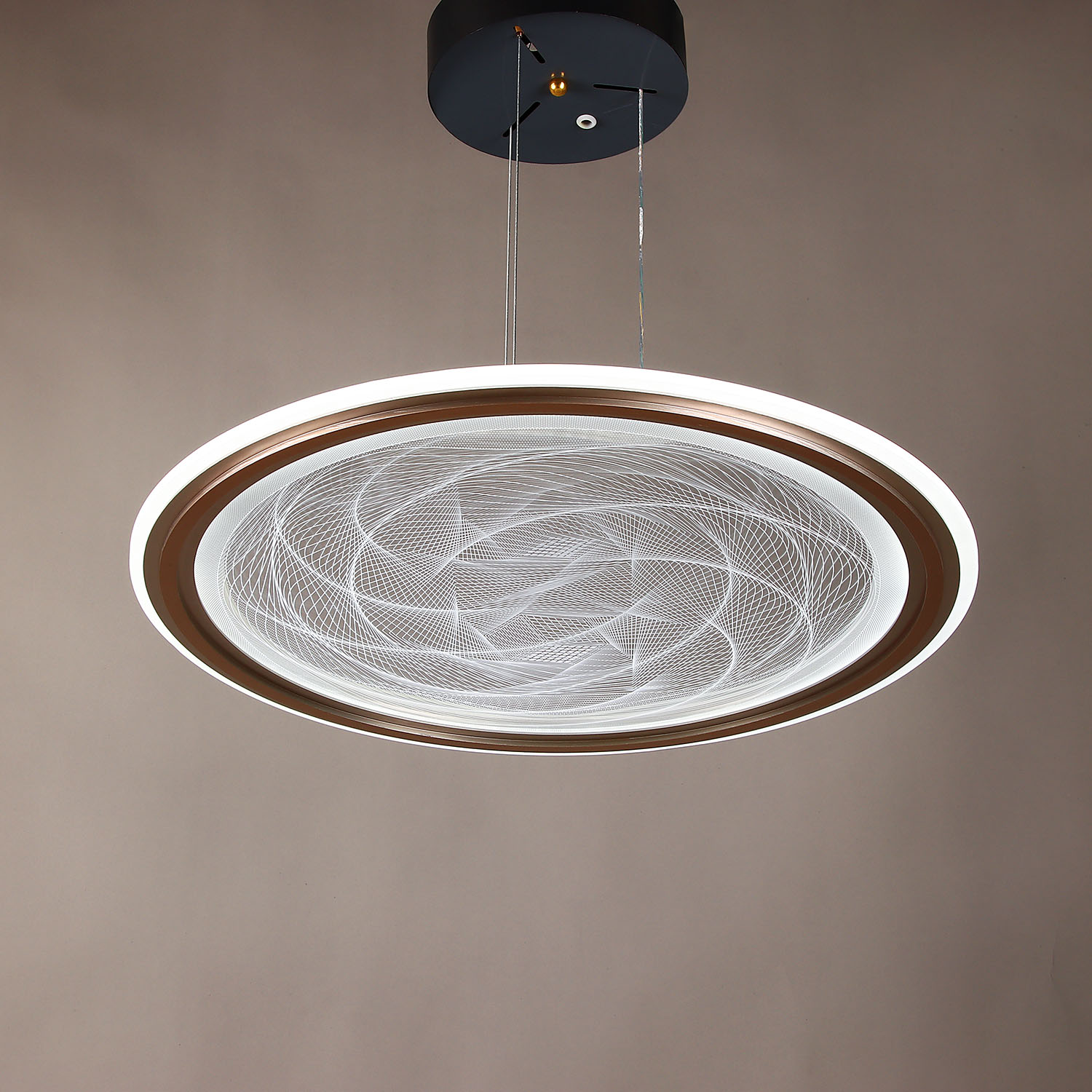 Светильник подвесной светодиодный 9260 H/130W gold 530 мм 3 реж., пульт S=25м2  VERNER LIGHTING *1