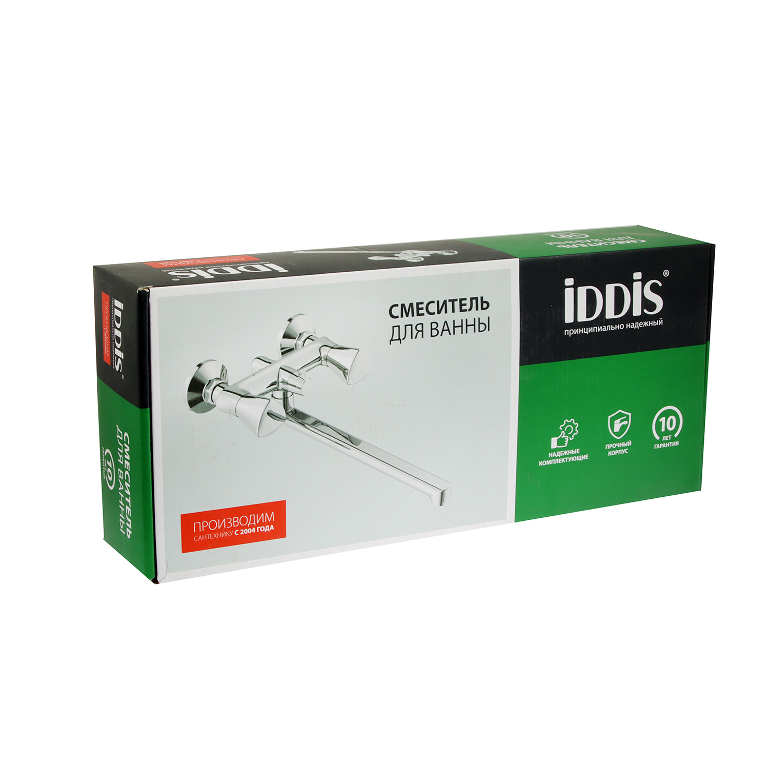Смеситель для ванны IDDIS Bounce, длинный излив, двухвентильный