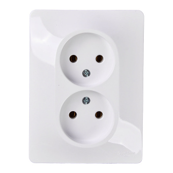 Розетка "Glossa" СП 2-мест. белая б/з GSL000120 *1/15/90