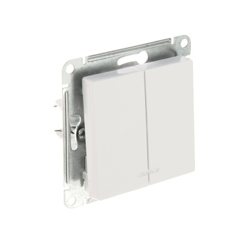 Механизм выключателя "ATLAS DESIGN" 2-кл. белый с подсветкой (сх.5а) 10АХ SchE ATN000153 *1/20