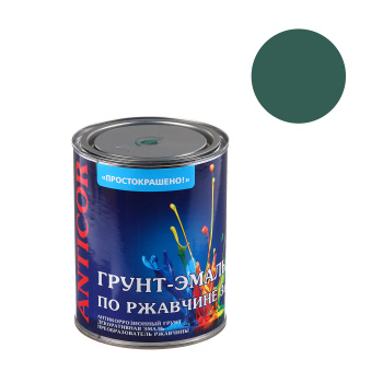 Грунт-эмаль по ржавчине зеленая 0,8 кг Простокрашено *1/14/490
