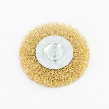 Щетка-крацовка "круглая" латунирован.круч.провол. 0,3мм 100мм для дрели арт.36702100 Bohrer *1/120