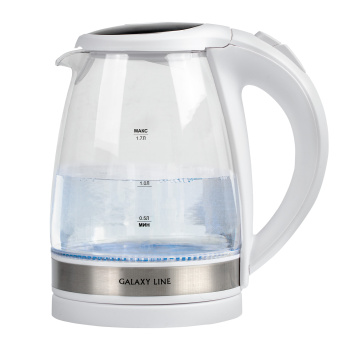 Чайник эл. стекло 1,7л 2200Вт GALAXY LINE GL 0560 белый *1/6