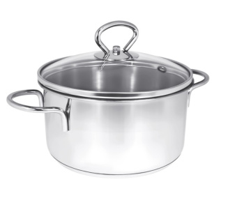 Кастрюля нерж. "Наше не заржавеет!" 2,8л d18см термораспред. дно, Стекл. кр. Н-161105ДСП4 *1/4