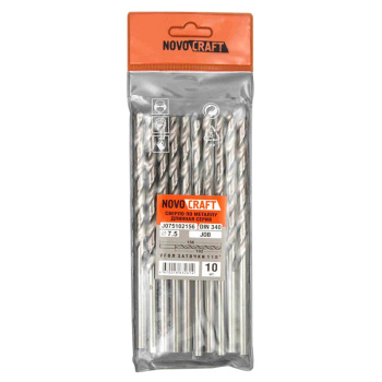 Сверло по металлу 7,5мм (10шт) длинное NOVOCRAFT  *1/10