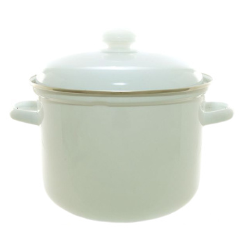 Кастрюля эмалированная 6,0л d220мм металл.кр.с пл.р.,об.нерж.,без деколи С-1618АП2 *1/4