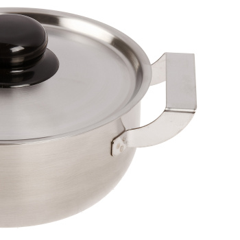 Кастрюля нерж. "АМЕТ" "Дачная" 1,0л d16см, выс.7,1см, d дна 13см Металл.кр. 1с812  (Аша)  *1/6