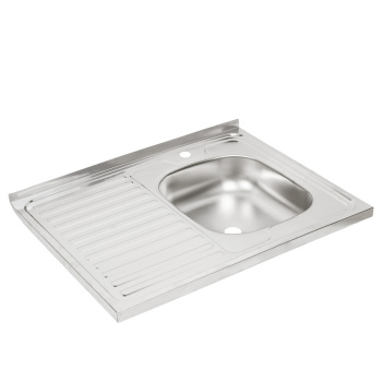 Мойка нерж. накладн.600х800х150мм 0,5 мм ЛЕВАЯ без сифона, выпуск 1 1/2" *1/15 Мойка нерж. накладн.600х800х150мм 0,5 мм ЛЕВАЯ без сифона, выпуск 1 1/2" *1/15