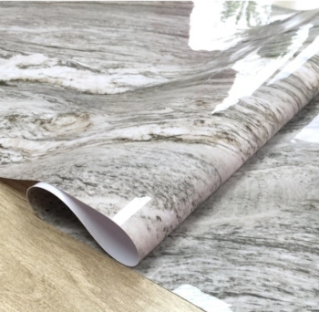 Клеёнка без основы "термо" гладкая "Мрамор серо-бел." шир.1,0м,толщ.0,65ммGW-52230"ТермоКлеёнка"*20