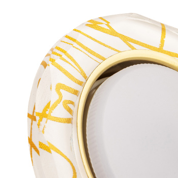 Светильник встраиваемый GX53 H4 LD5313 Ecola Glass Стек. Круг грань зол на бел.SG53RCECH *10/30