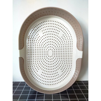 Лоток-"туалет для кошек" пластм. с выс.бортами 519х378х213мм Какао арт.96101 ("Полимербыт") *1/4