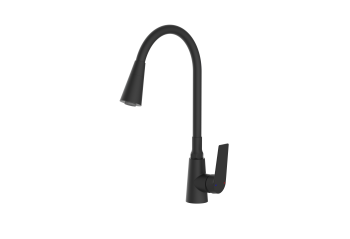 Смеситель для кухни Potato P41167-6 высокий гибкий излив, черный *1/10