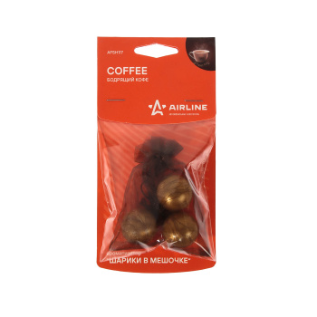 Ароматизатор AIRLINE Шарики в мешочке, бодрящий кофе AFSH117   6775107