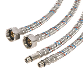 Шланг соединительный к смесителю 100 см нерж.сталь VALFEX М10*18-1/2" уп.2шт *1/50 Шланг соединительный к смесителю 100 см нерж.сталь VALFEX М10*18-1/2" уп.2шт *1/50