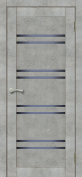 Дверное полотно остекленное BROZEX-WOOD Comfort-11, 2000х600х36 мм, серый бетон 3D