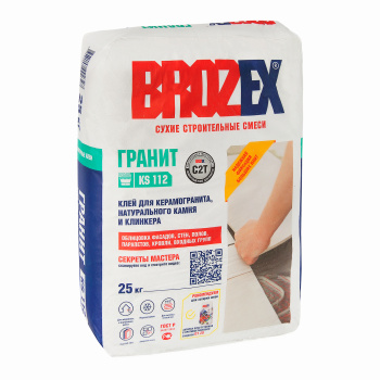 Клей для плитки 25 кг BROZEX Гранит KS 112, С2 Т Клей для плитки 25 кг BROZEX Гранит KS 112, С2 Т