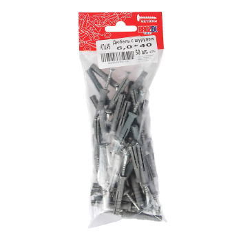 Дюбель с шурупом BROZEX 6,0*40 пакет (50шт) *1/40