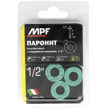 Прокладка безасбестовая 1/2" (паронит 3 шт.) MP (ИС.131191) *1/10/150 Прокладка безасбестовая 1/2" (паронит 3 шт.) MP (ИС.131191) *1/10/150