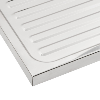 Мойка нерж. накладн.600х800х150мм 0,5 мм ЛЕВАЯ без сифона, выпуск 1 1/2" *1/15 Мойка нерж. накладн.600х800х150мм 0,5 мм ЛЕВАЯ без сифона, выпуск 1 1/2" *1/15