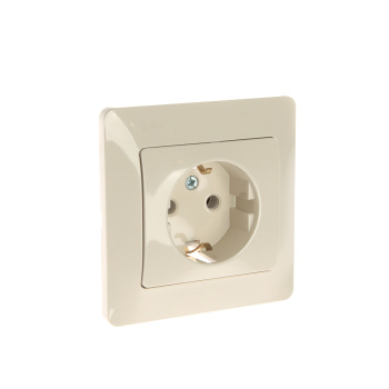 Розетка "Glossa" СП 1-мест. бежевая с/з GSL000242 *1/15