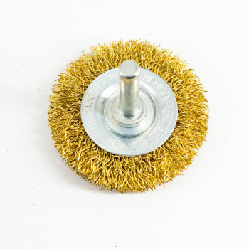 Щетка-крацовка "круглая" латунирован.круч.провол. 0,3мм 50мм для дрели арт.36702050 Bohrer *1/240