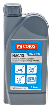 Масло д/4-х тактных двигателей 1л минеральное OPTIMAL (арт.МС2-0104Б) СОЮЗ *1/12