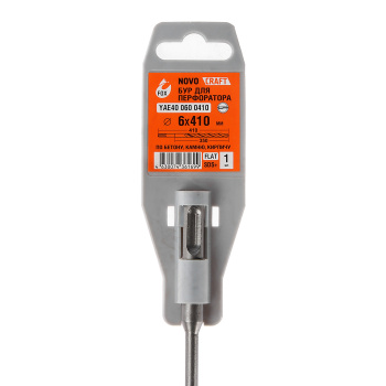 Бур по бетону  6*410мм SDS-plus 2 грани (YAE400600410) Novocraft *1/10/50