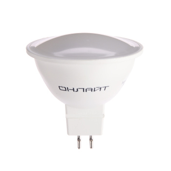 Лампа светодиодная ОНЛАЙТ, GU5.3, рефлектор MR16, 5 Вт, 350 Лм, 3000 К, теплый белый