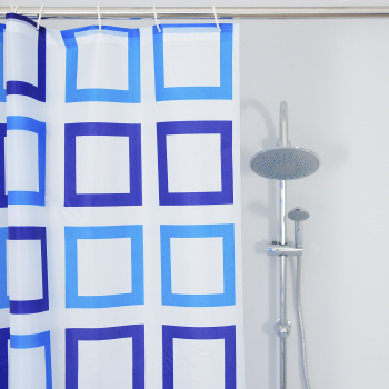 Штора для ванной "V-line" п/эстер 170*180см "Для бережливых" с кольцами арт. 1065BL *1/30