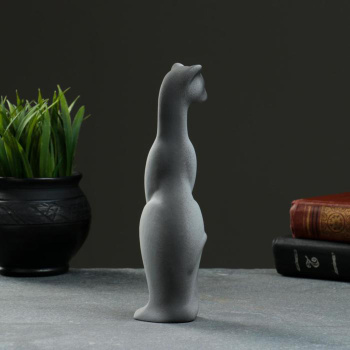 Фигура "Кошка Багира наклоненная" серая/черный 4х5х20см 772077