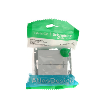 Механизм выключателя "ATLAS DESIGN" 2-кл. белый с подсветкой (сх.5а) 10АХ SchE ATN000153 *1/20