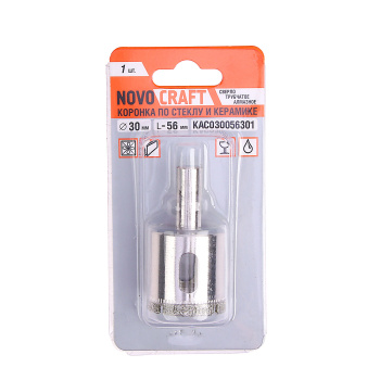 Коронка по стеклу/керамика  30мм алмазная (KAC030056301) Novocraft *1