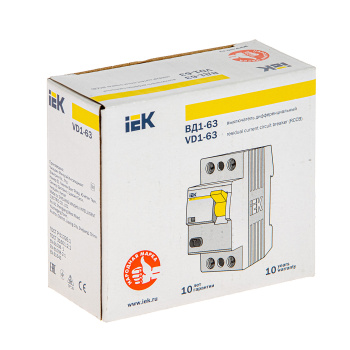 Выключатель дифференциальный с УЗО IEK, 2 полюса, 25 А, 30 мА, тип AC